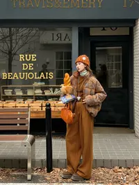 2025秋冬新款高级感复古格纹保暖立领棉服外套女休闲裤显瘦两件套