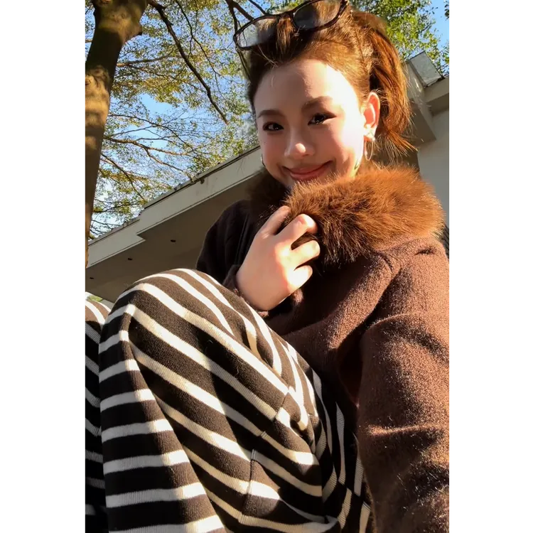 YPP!【暖暖可颂】冬季简约加厚连帽大毛领毛衣针织开衫外套