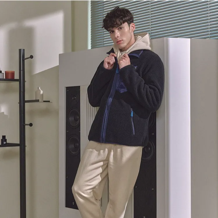 吉恩摇粒绒外套男士外套秋冬款户外运动休闲外套立领滑雪内搭男生