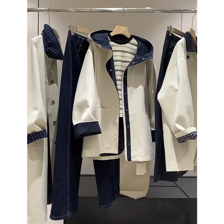 韩系高级感风衣外套女2025春秋新款小个子连帽爆款日系英伦风休闲