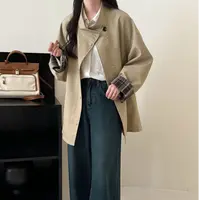 La Vague  立领廓形撞色格纹风衣羽绒服