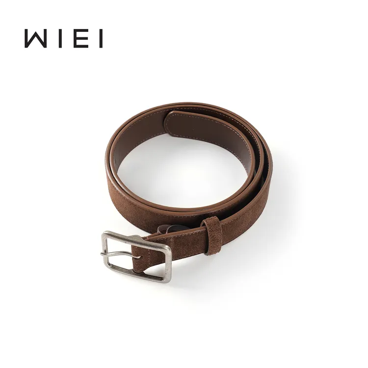 《WI EI》轻奢牛反绒_复古佰搭针扣头层牛皮腰带W25211113