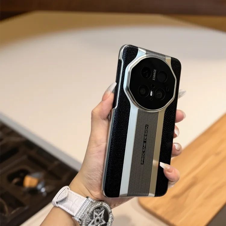 适用华为mate80手机壳mate70电镀mate60皮纹RS全包mate70pro防摔