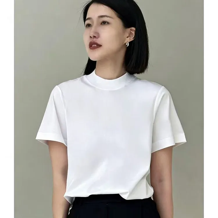 【匹马棉 短袖】匹马棉短袖新款后中缝线正肩短袖T恤纯色宽松显瘦