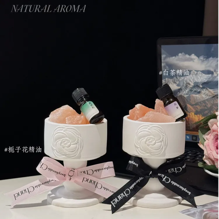 欧式山茶花橙盐晶石香薰伴手礼礼物卧室办公室客厅