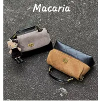 Macaira 复古秋冬麂皮绒面小方包单肩手提包
