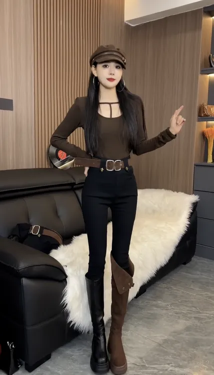 加绒加厚北极绒打底裤秋冬新款显高显瘦压力紧身保暖铅笔裤k803  