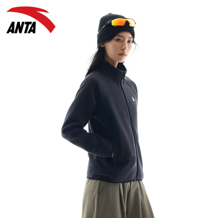 安踏火壳抓绒外套大地之壳2.0女冬季2025新款保暖立领冲锋衣内胆