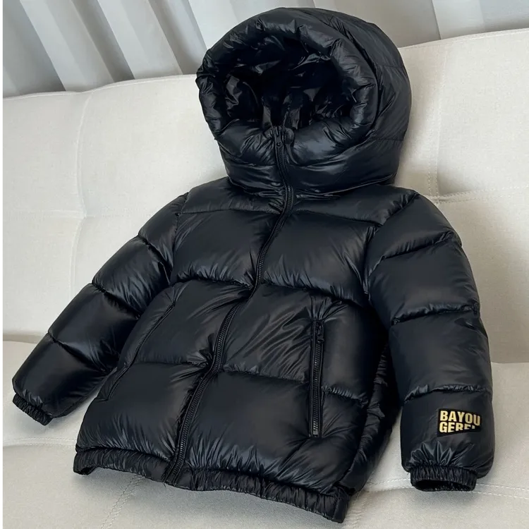2025爆款黑金儿童棉服男女童加厚保暖中大童韩版冬季外套