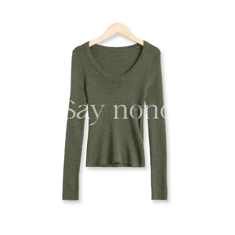 【懒猫nono】KBB25003德国杨子纱大U领针织长袖