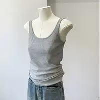 U领纯色螺纹棉夏季清凉舒适弹力小背心女韩版简约百搭显瘦小吊带