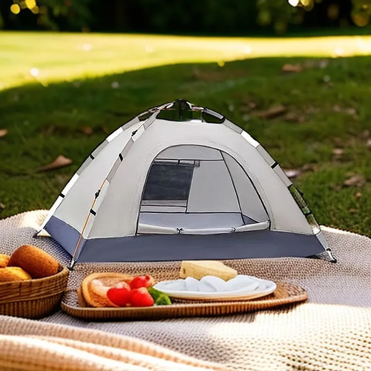 弹压帐篷户外防蚊防晒加厚单人双人多人速开自动露营沙滩帐篷