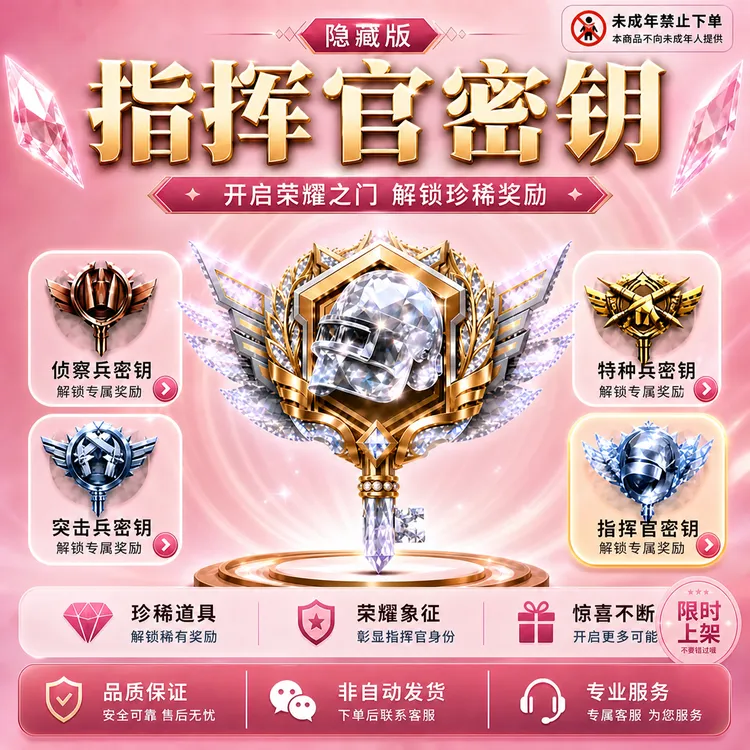 和平精英战场指挥官密钥突击兵密钥特种兵密钥禁止未成年下单