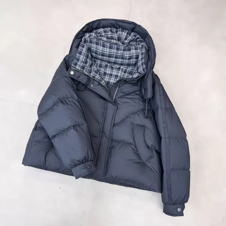 新款爆款90绒女短款羽绒服2025休闲简约潮流外套连帽保暖000833