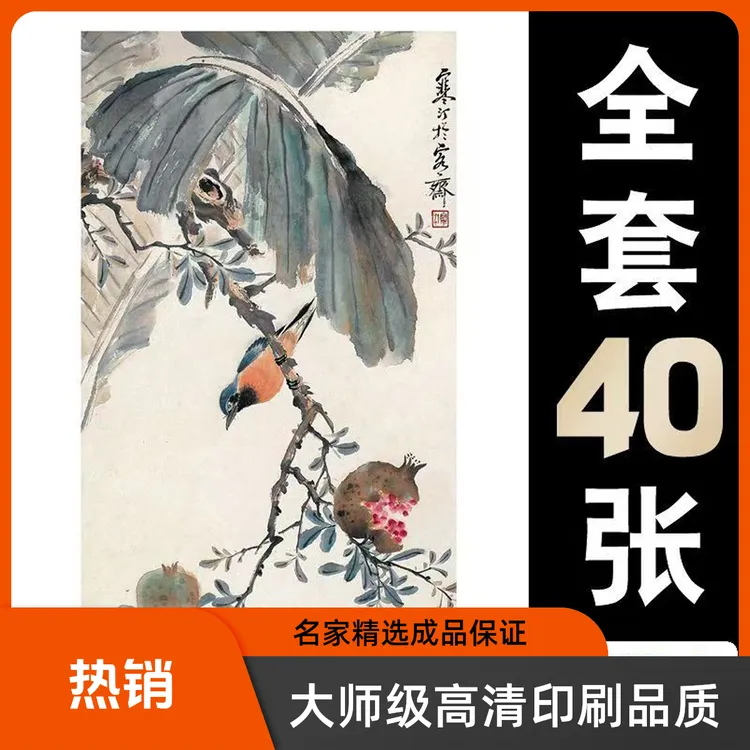 国画临摹卡江寒汀花鸟篇单片大师级高清印刷名家精选成品40张