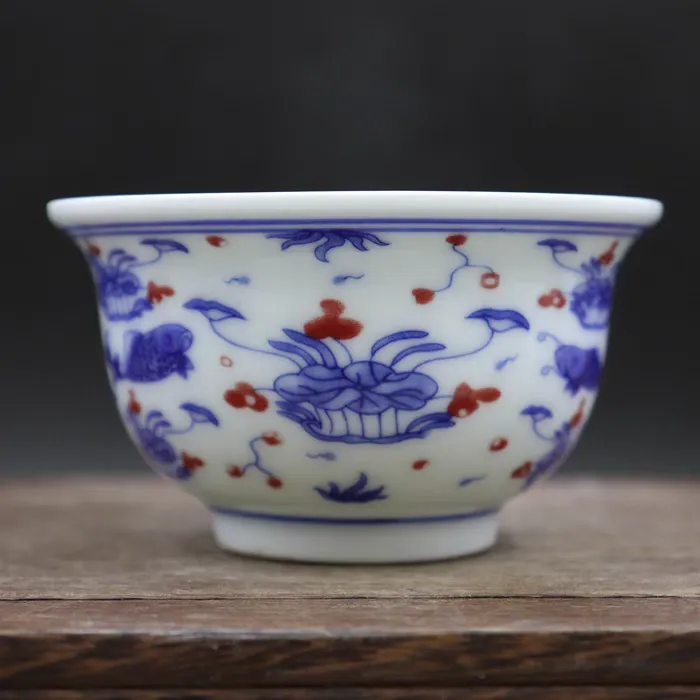 青花鱼藻纹主人杯