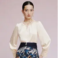 【晨粉专享价】宫廷风高级精致网纱千金名媛长袖衬衫上衣女