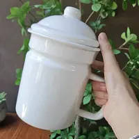 带盖家用搪瓷油壶  不挑颜色