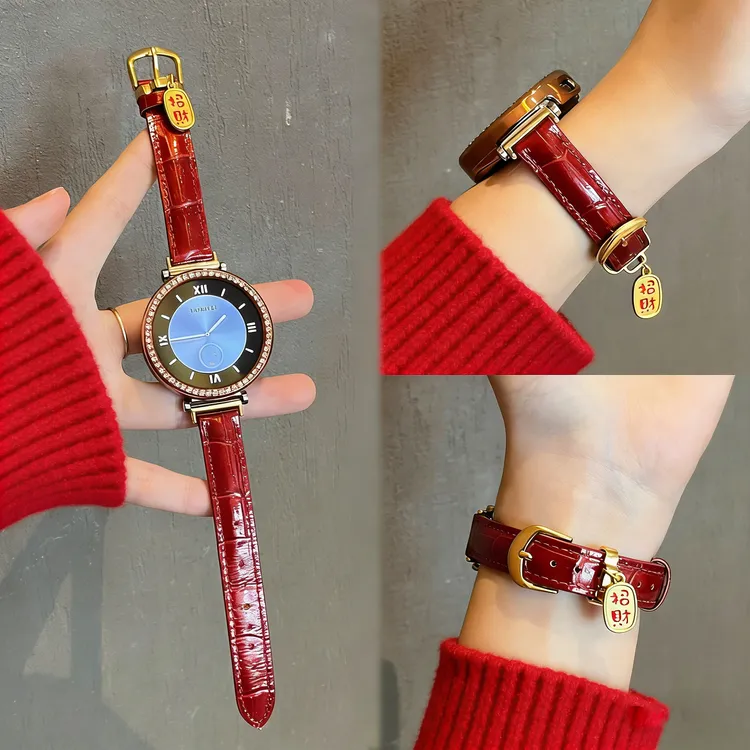 【新年招财纳福】适用华为gt6表带手表watch5竹节纹皮JY女款GT5Pro