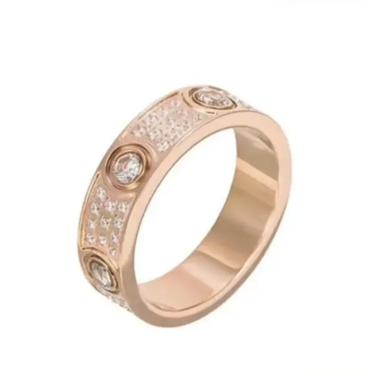 钛钢莫桑石戒指 满天星经典不掉色戒指经典百搭男女款对戒指环