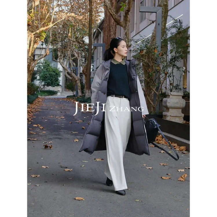 【JIEJI ZHANG】波兰进口绒高级定制秋冬百搭双面穿鹅绒服351341