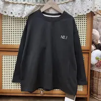 〖姐姐家〗2024秋款儿童萌娃穿搭深灰色长袖T恤xc89515