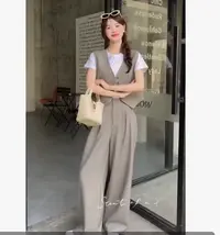 S729【专属】时尚春秋新款洋气显瘦马甲阔腿裤套裤RS-YD6CT213