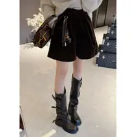 【艾美派】秋季高腰复古灯芯绒短裤女韩版休闲百搭阔腿短裤88029