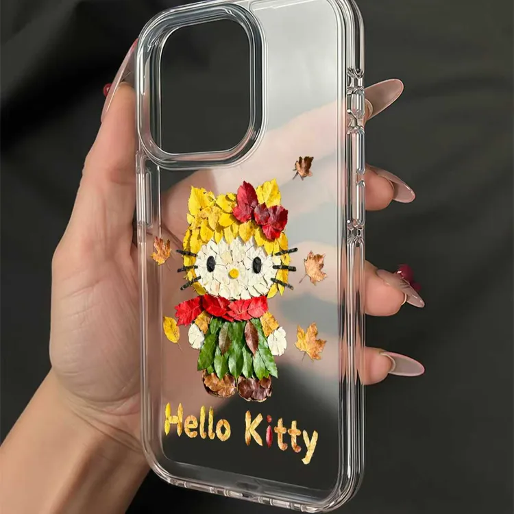 树叶KT猫适用苹果iPhone17pro14小米15promax华为p80手机壳创意xr