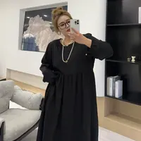 媛子大码春季新款连衣裙宽松高级洋气胖mm显瘦优雅气质时尚小黑裙