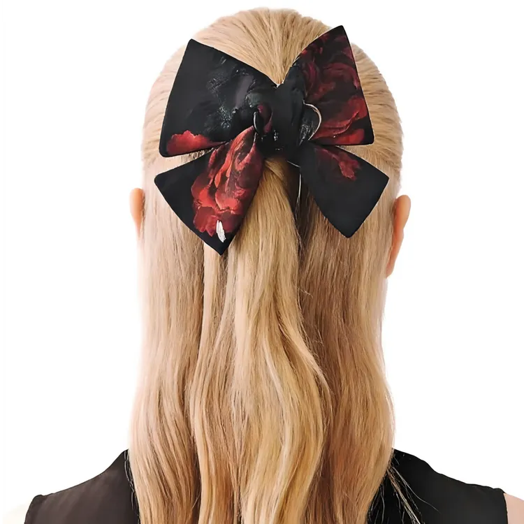 女名媛风韩版复古风内置式百搭优雅发饰抓夹布艺发卡