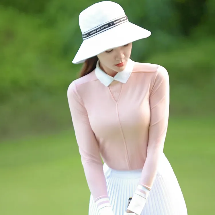 高尔夫服装女款长袖运动服装百搭上衣显瘦高弹秋季高尔夫女装半袖