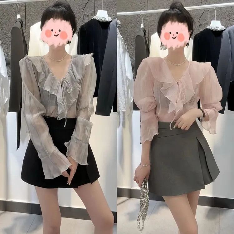 小众炸街高级感女装2025春夏防晒长袖衬衫百搭短裙裤显瘦气质套装