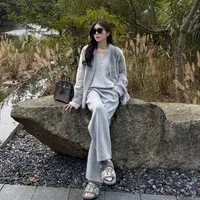 syna希娜 挪威清晨 进口V领顶奢xxp色蓝宝石长款水貂