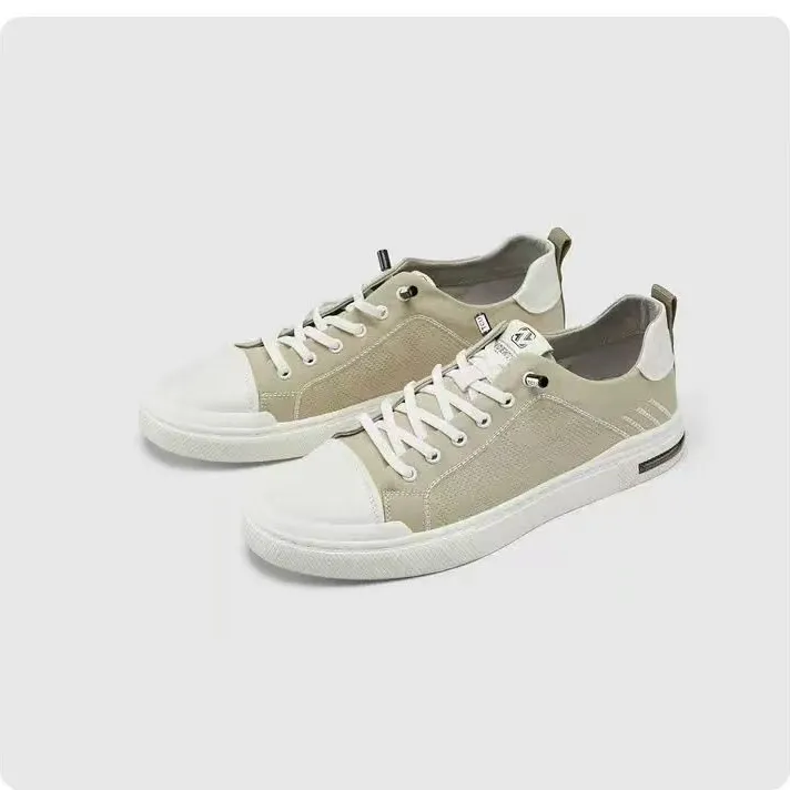 剪标春夏季简约百搭一脚蹬男款纯色透气休闲鞋时尚帆布鞋