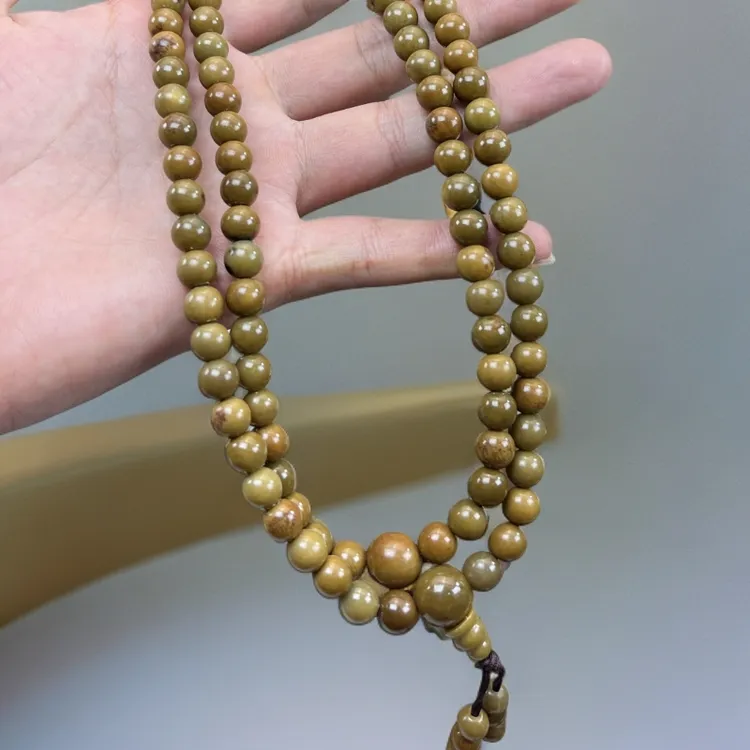 玉化皮河磨玉男女款手持文玩佛珠108粒