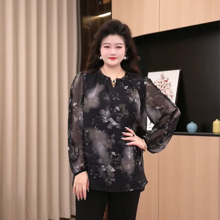 胖晶晶定制大码女装春季新款时尚显白减龄款式显瘦百搭上衣250073