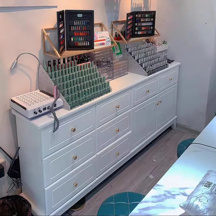指甲油收纳柜烤漆落地柜子日式美甲店甲油胶储物柜色板展示柜定制