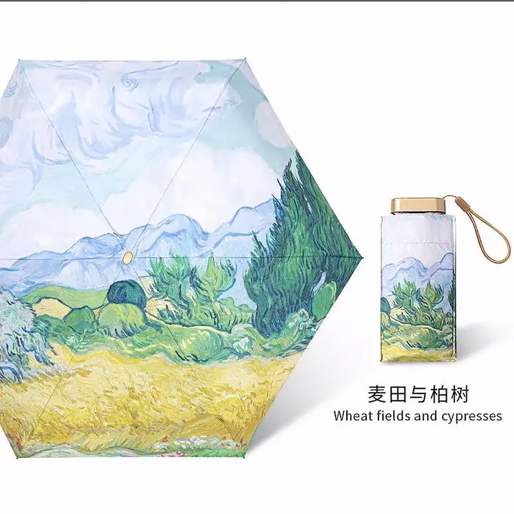 小巧便携六折扁迷你晴雨伞两用防晒防紫外线遮阳伞女小清新可爱