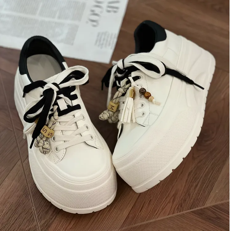 【安妮专属】新款秋季休闲松糕增高低帮厚底小白鞋C58-78