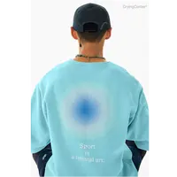 Crying center/哭喊中心莫兰迪跑步是精神标语圆领无螺纹宽松卫衣