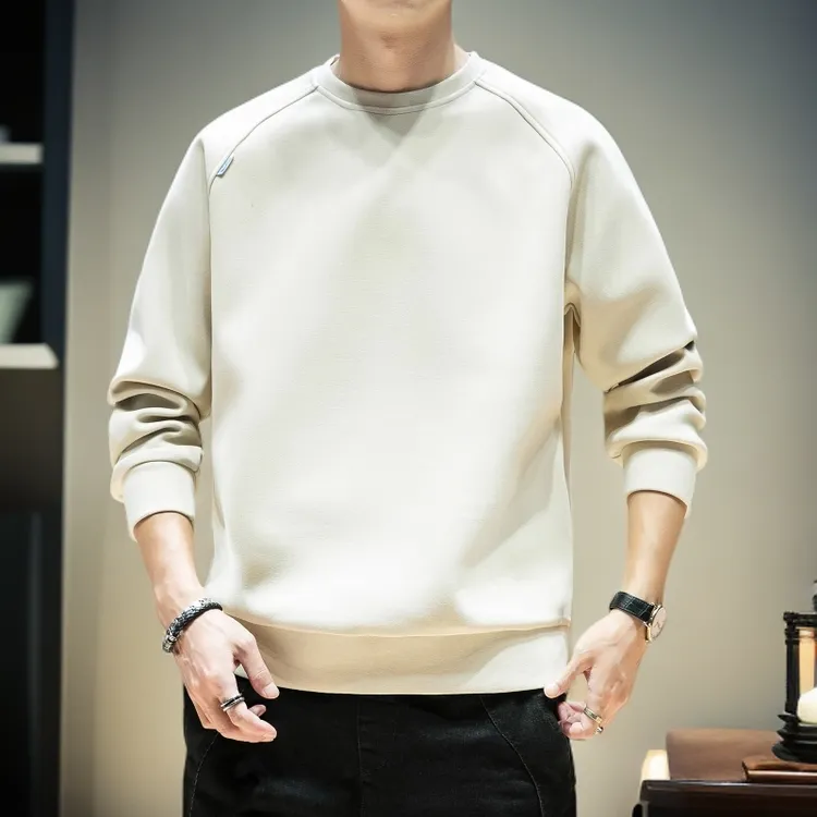 DIIIVERGOM圆领长袖套头耐磨纯色秋季卫衣秋季男装休闲男士长袖