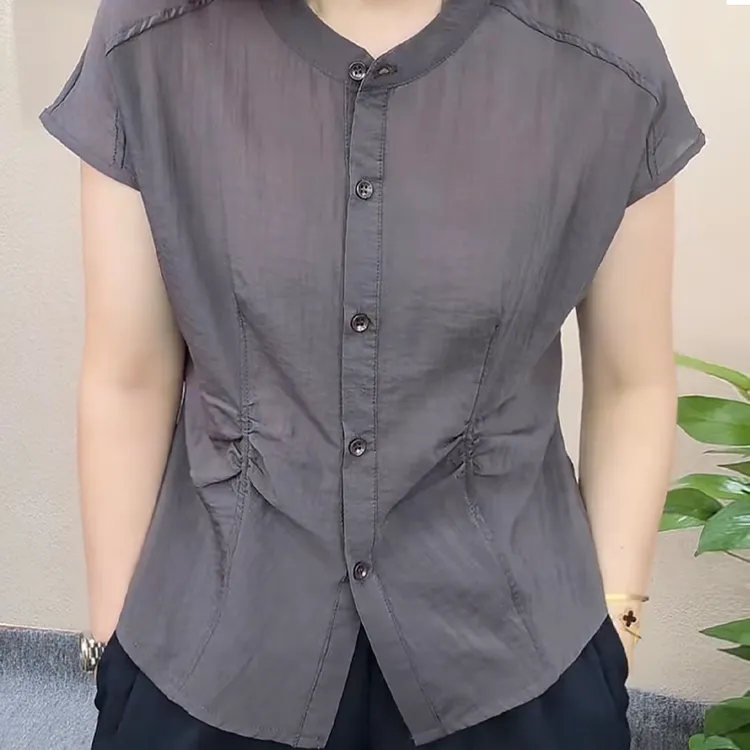 2025夏季新款时尚洋气百搭减龄显瘦短袖女气质T恤上衣圆领显瘦潮