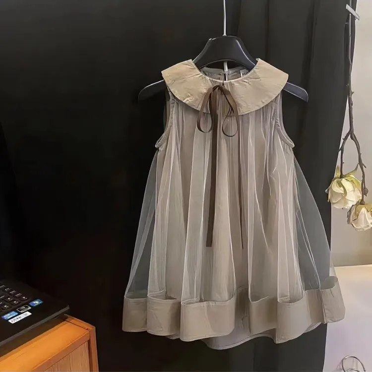 【现货】25新款上新娃娃领连衣裙女童轻奢时尚气质百搭夏季宽松设计