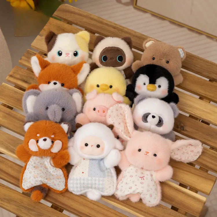 正版现货豆袋安抚玩偶毛绒玩具治愈捏捏小羊公仔可爱哈士奇豆包