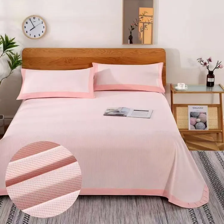 [特惠]特厚纯色纯棉老粗布凉席床单三件套夏季凉感加厚双面亲肤