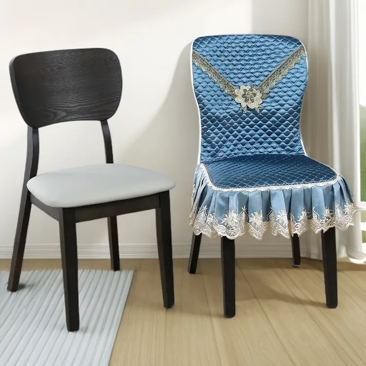 菁睿月牙木板坐垫软包全包椅子套四季通用家用防滑凳子靠背保护套