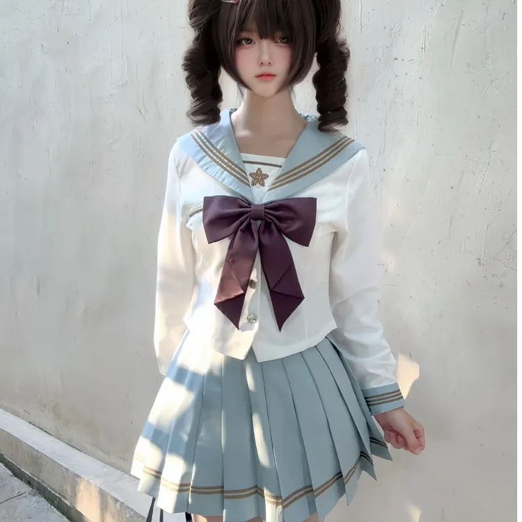 肥猫jk原创【青之荷】收腰显瘦水手服jk制服学院风春夏短袖套装