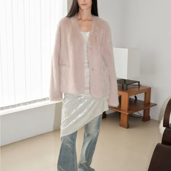 付智恩  巴比伦幻夜 意大利托斯卡纳皮毛一体皮草外套