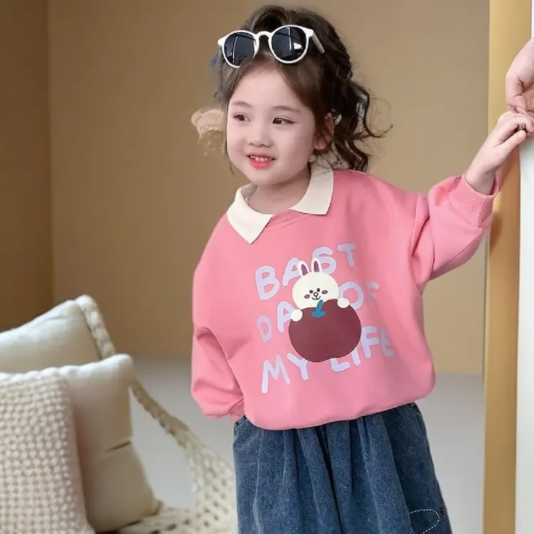 女童卫衣春秋装2025新款儿童超洋气早秋女宝上衣秋季时髦长袖T桖